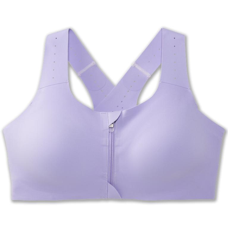 Brooks Dare Zip 2.0 Sports Running Bra - Women's - Lavender Purple/Violet Dash (12390-JFSL)